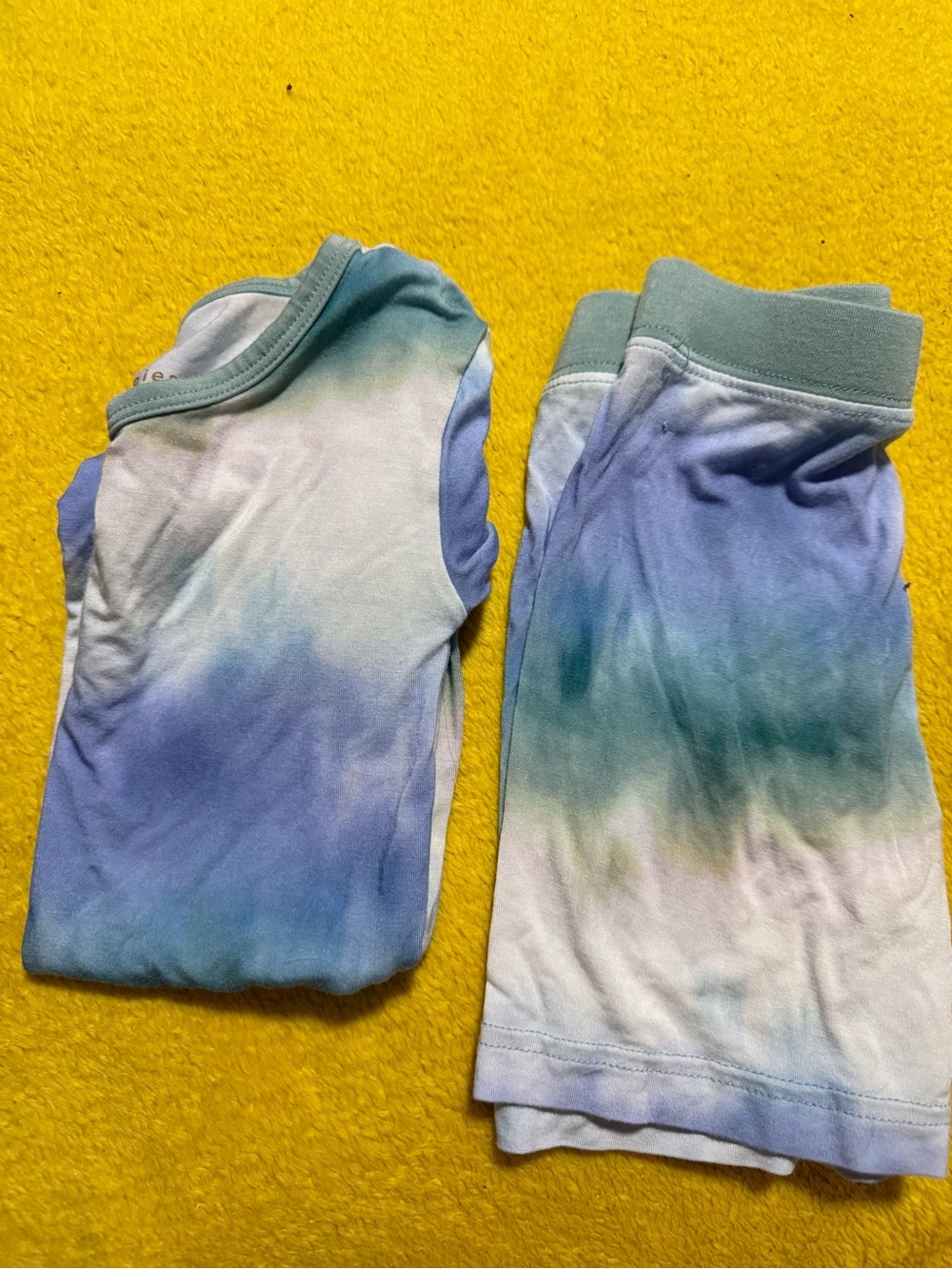 Little Sleepies Blue & Green Tie-Dye Kids Pajama Set